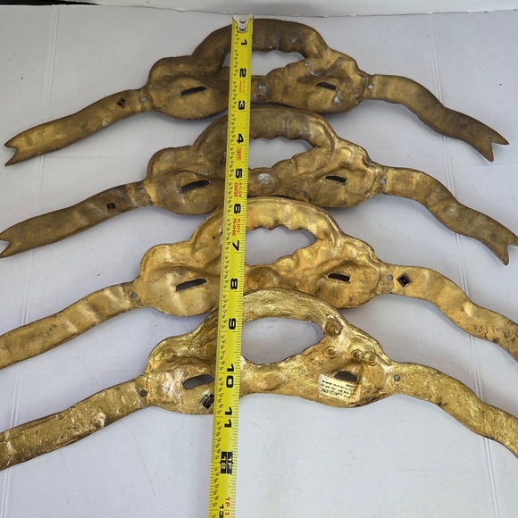 Set Of 4 Solid Brass Ribbon Bows Vintage 14 1/2” Frame Decorative Wall Decor - Picture 12 of 13